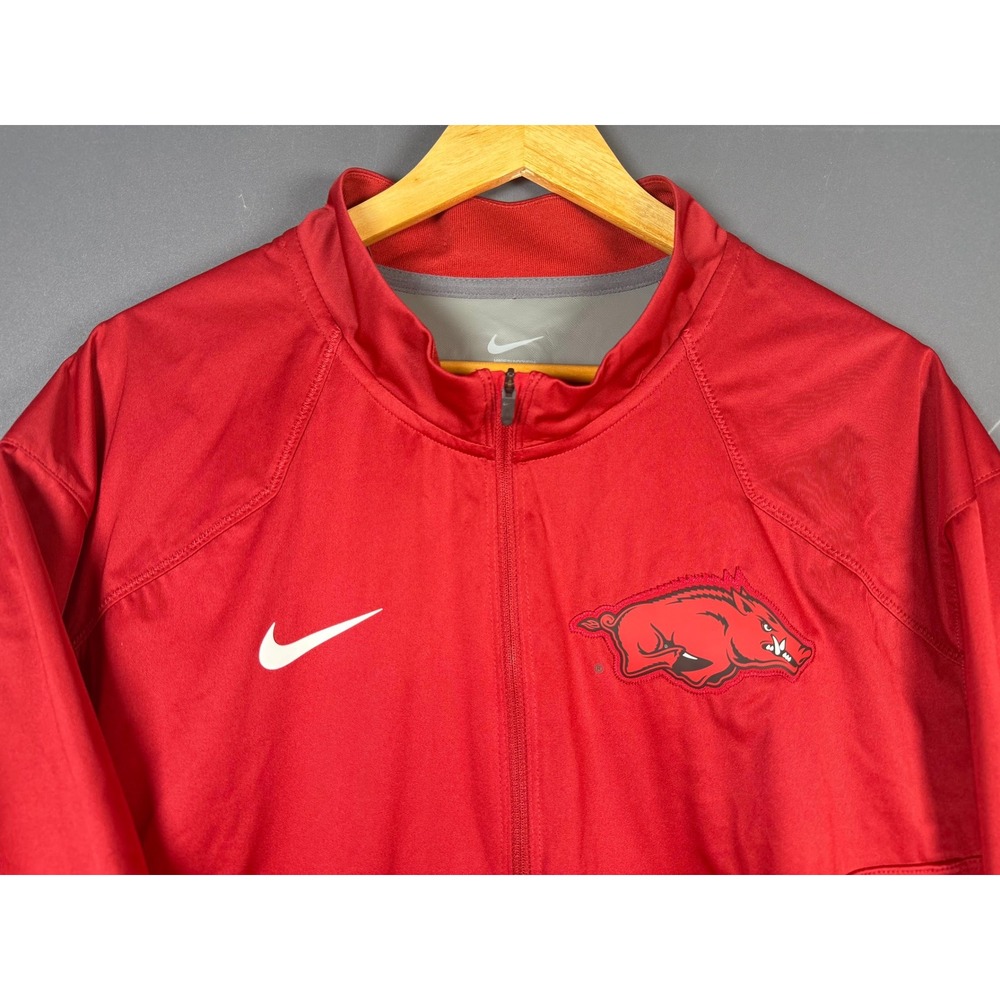 Nike Arkansas Razorbacks Mens Large Red Quarter Zip Short Sleeve Windbreaker